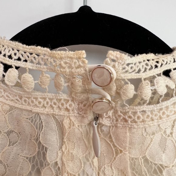 Anthropologie White Lace Babydoll Midi dress - Picture 5 of 9